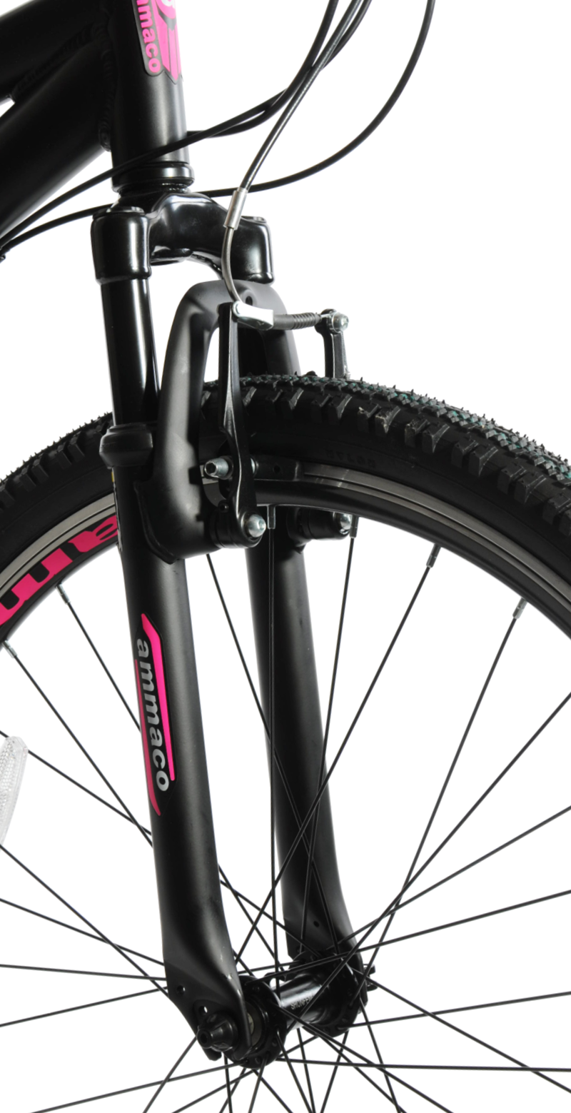 Ammaco Pinky 26 Inch Wheel Mountain Bike Black and Pink-2